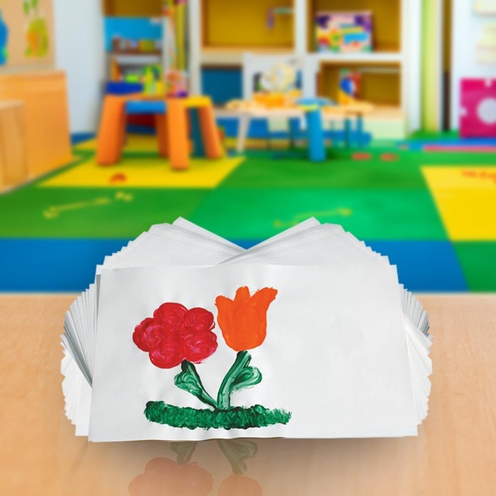 School Smart - 85375 Finger Paint Paper, 60 lb, 11 x 16 Inches, White, 500 Sheets