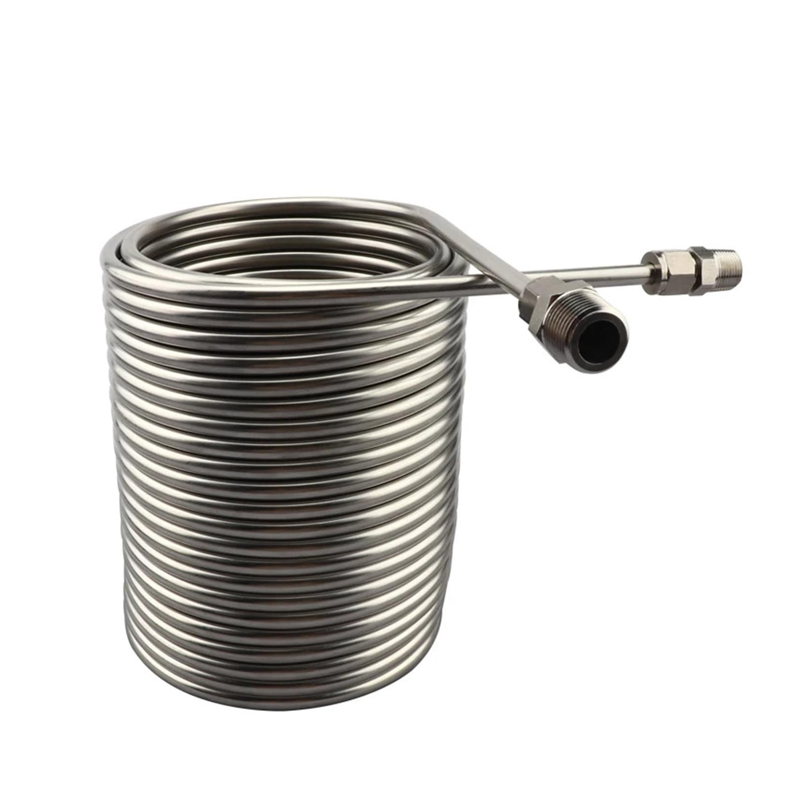 Enfriador de Mosto Serpentín de intercambiadores de Calor de Acero Inoxidable, Enfriador de Mosto por inmersión, Puerto de 1/2" y 3/8" y serpentín de Tubo Espiral