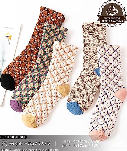 Image of IIG Women's Fashion Cute Cotton Socks Novelty Funny Above Ankle Crew Socks Holiday Gifts for Women 4 /5 Pairs