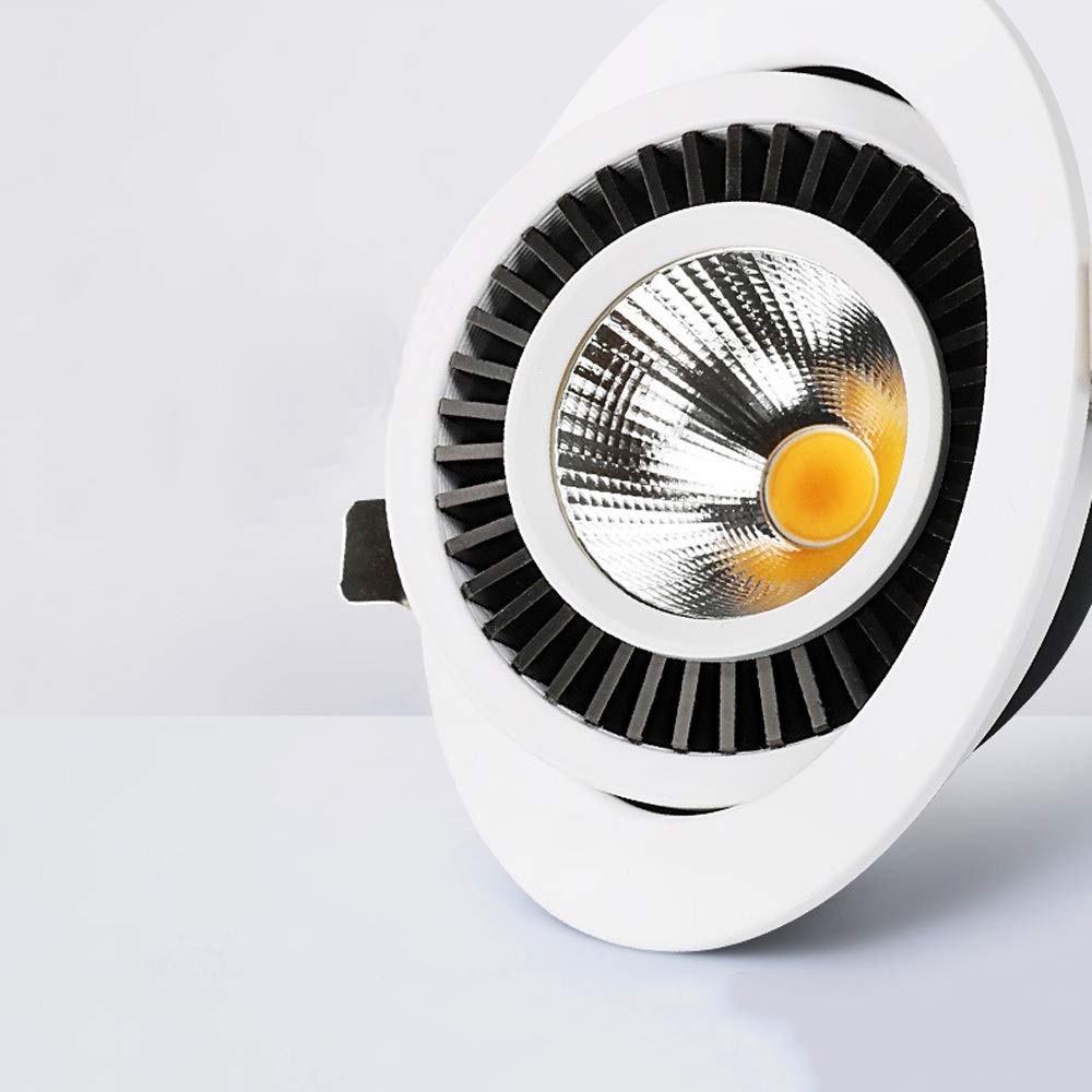 QYYZTQY 15 W Rotatable LED reflight Rected Sufit Down, 3000K biały okrągły panelu ścienna, ratowane energią o oszczędności energetycznej, oświetlenie dekoracji sypialni w łazience FI (kolor: czarny,