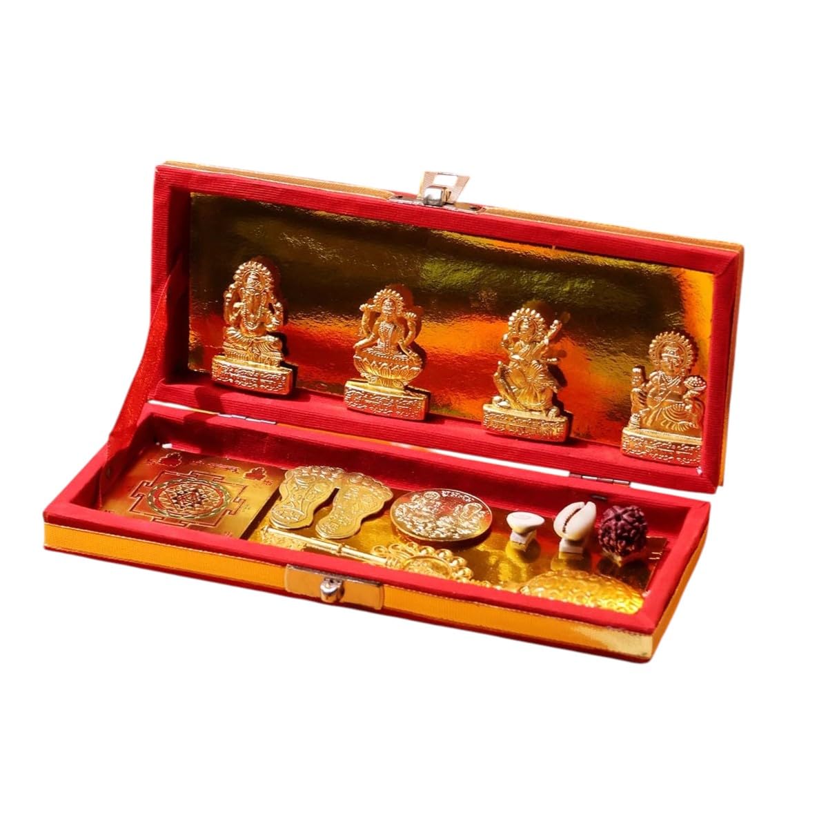 - Shree Dhan Lakshmi Kuber Bhandari for Wealth & Diwali Pooja | 12-Piece Set for Home Temple & Festive Decor | Ideal Diwali Gift for Family