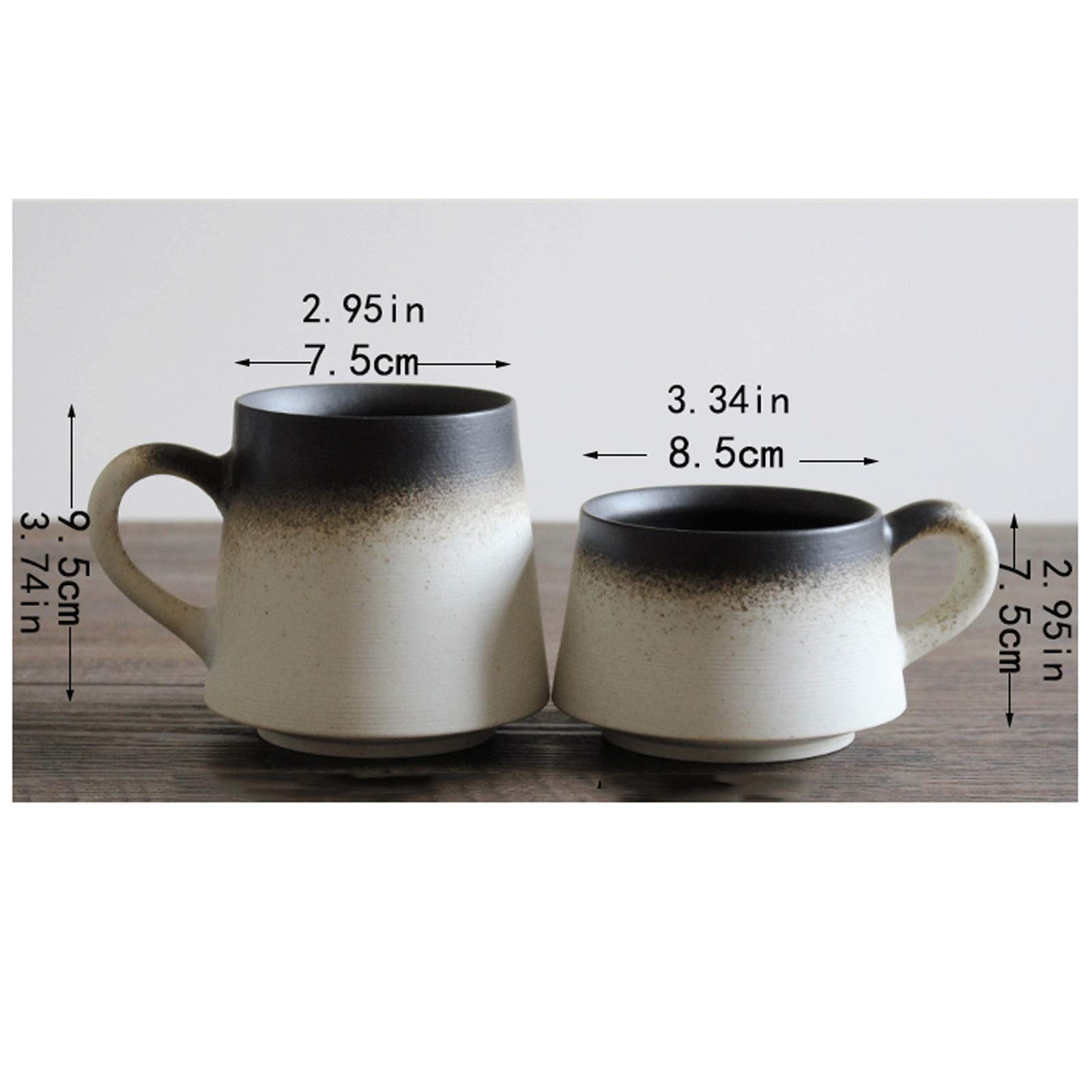 Tasse Becher Retro Keramik Teetasse Persönlichkeit Gefrorene Paar Kaffeetasse Büro Einfache Kreative Becher mit Deckel Löffel Hochtemperatur Trinkbecher Kaffeetassen (Color : C)