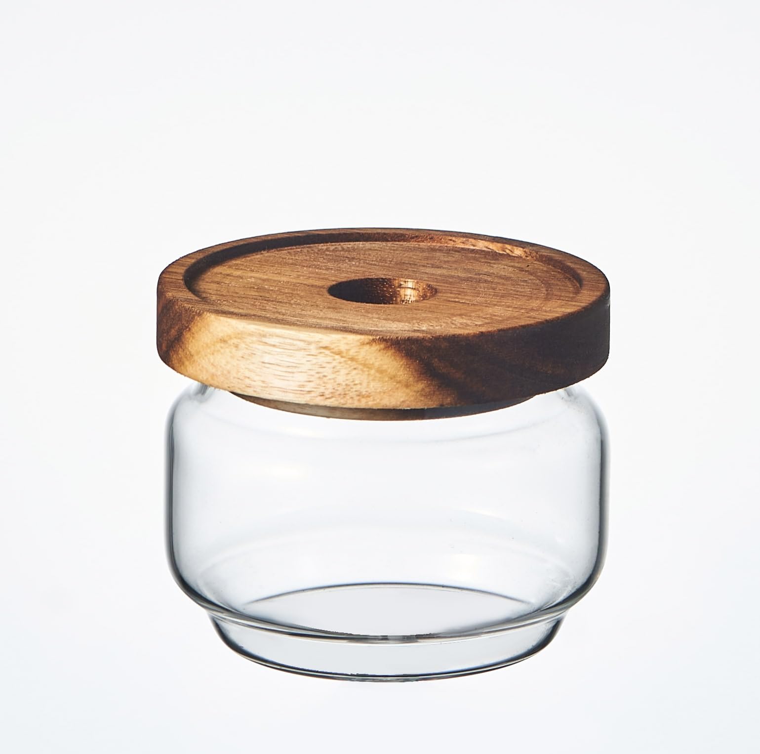Eden & Willow Airtight Borosilicate Glass Kitchen Storage Jars with Acacia Wooden Lids, Food-Safe Pantry Organiser, Suitable for Home and Kitchen Use (1, 270ml)