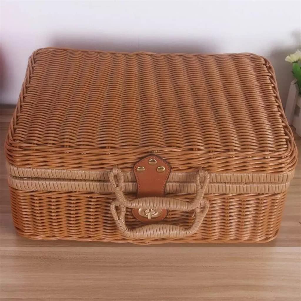 Walizka retro z przenośnym pudełkiem na prezent Tkane pudełko do przechowywania kosmetyków Piknikowy kosz na bieliznę Przechowywanie w gospodarstwie domowym