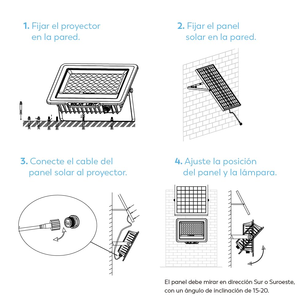 Garza LED FOCO SOLAR ABORA 1200LM 60m2 40K