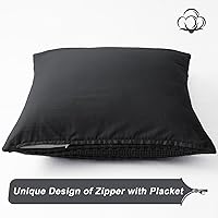 Vista 146 de PHF Fundas de almohada 100% algodón con tejido de gofre de 24 x 24 pulgadas, paquete de 2 fundas cuadradas para decoración elegante del hogar, sin