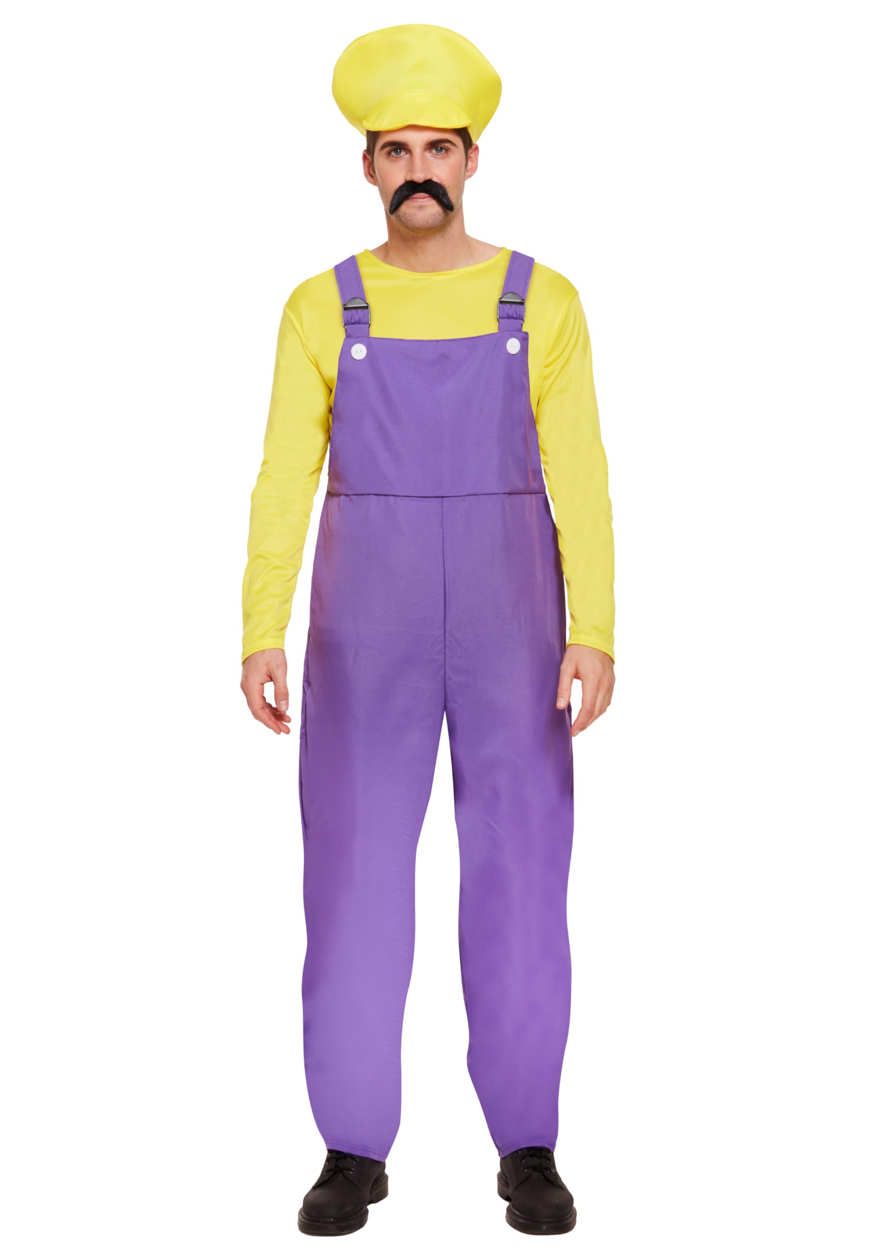 HENBRANDT Adult Men’s Super Plumber Fancy Dress Costume Retro 1980s Videogame Mutliple Colours Size Overalls Moustache Brothers Workman Dress Up Outfit Two Sizes Mens Fancy Dress Costume