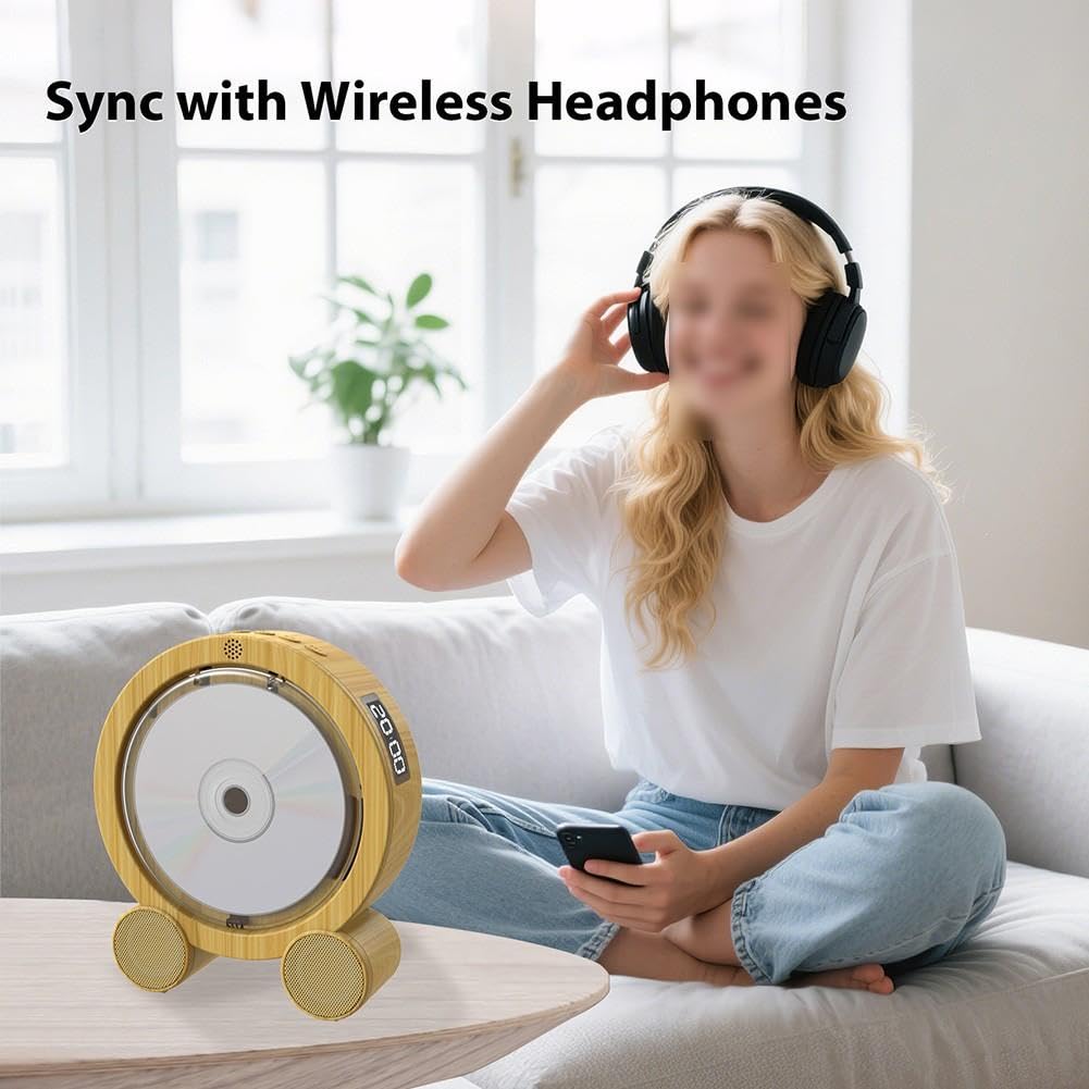 Lecteur CD compact pour utilisation audio de bureau à domicile (blanc)