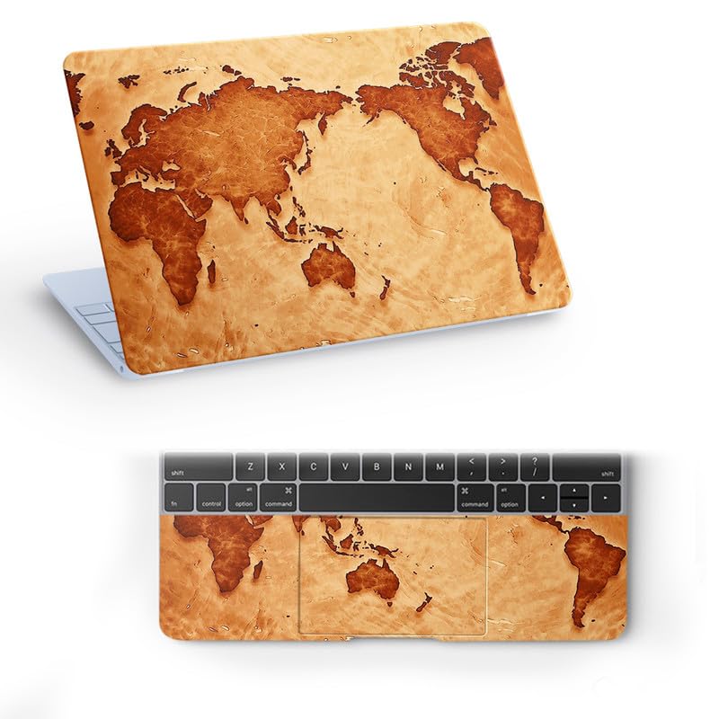 Galaxsia World Map 01 Full Vinyl Laptop Skin/Sticker/Cover for 13 to 13.3 Inches Laptops Laminated-Removable-HD Quality Compatible for Hp-Dell-Sony-Lenovo-Asus etc.(13x9.2 Inches)