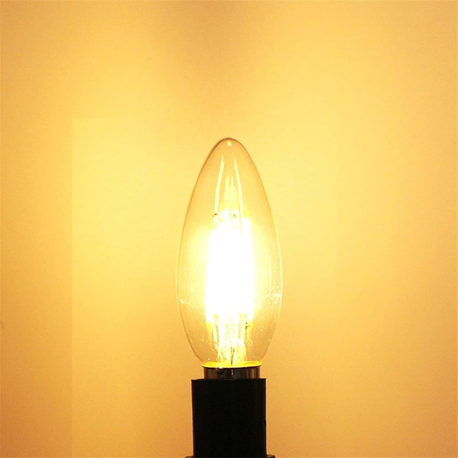 E26/E27 Filament Light Bulbs 3V C35 LED Candle Bulb for Solar Power Pendant Light Street Light Solar Chandelier 10-Pack