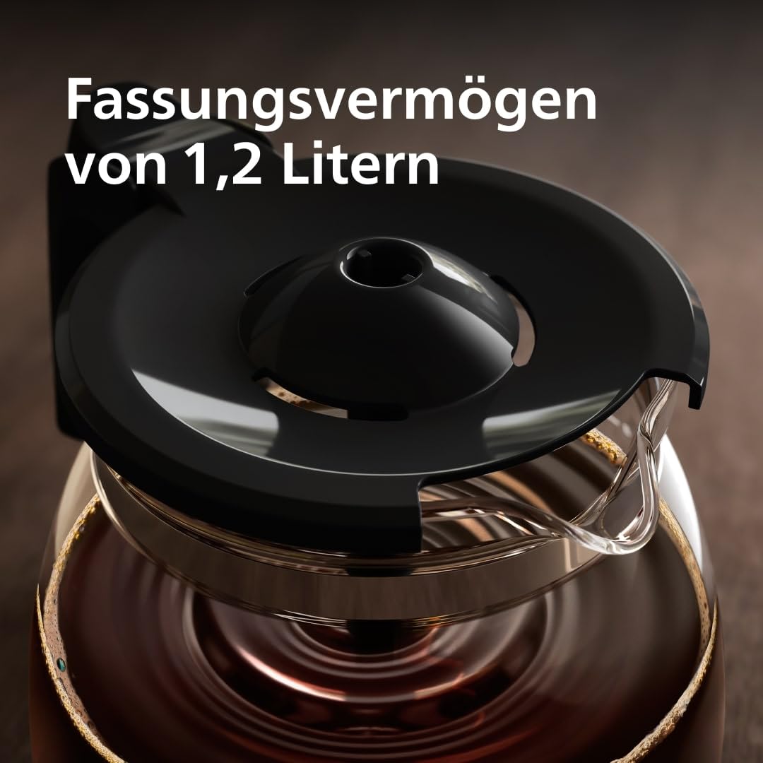 Philips Daily Collection Kaffeemaschine – Aroma-Twister für optimalen Geschmack, 1,2L Fassungsvermögen, Tropf-Stopp, automatische Abschaltung, spülmaschinenfeste Teile (HD7461/20)