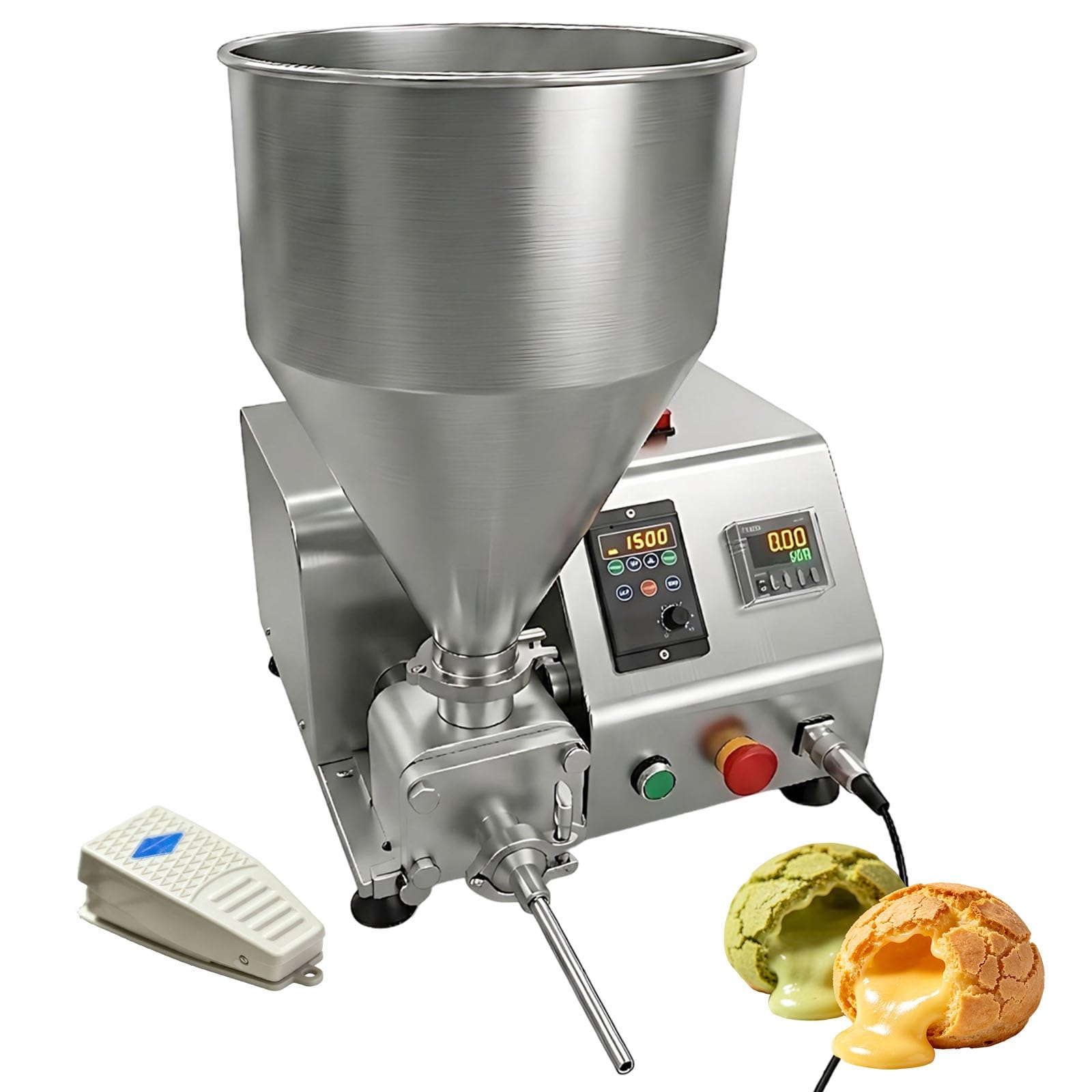 Machine à Churros Professionnelle 20L en Acier Inoxydable, Injecteur de Confiture Automatique avec Pédale, Remplisseuse de Beignets et Donuts pour Boulangerie
