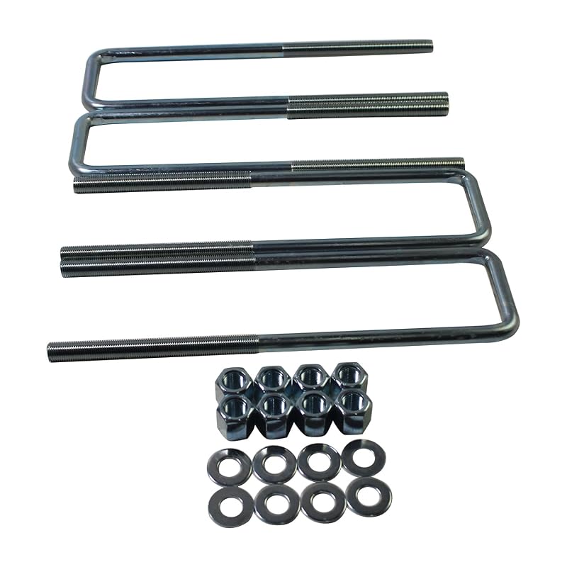 Kit de 4 U-Bolts quadrados estendidos BST BSSP 12,5" para molas de lâmina de 2,5" e parafuso de 9/16" – Silverado 1500 e Sierra 1500 1988–2019