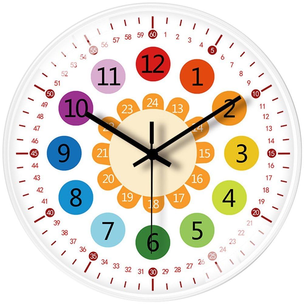 Horloge apprentissage enfants sans tic-tac pour éliminer le bruit