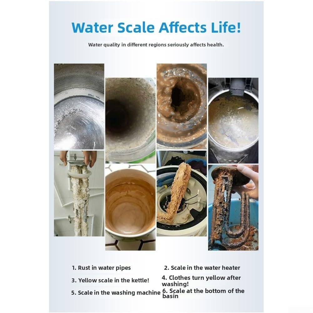 Acondicionador magnético de agua con inhibidor de cal, descalcificador de agua dura, suavizante en línea para seguridad de calderas, 15 mm (rosca macho de 1 pulgada)