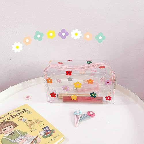 Miniatura 4 de Lindas bolsas de cosméticos transparentes, bolsas de maquillaje transparentes de viaje, bolsa de almacenamiento de brochas de maquillaje portátiles,