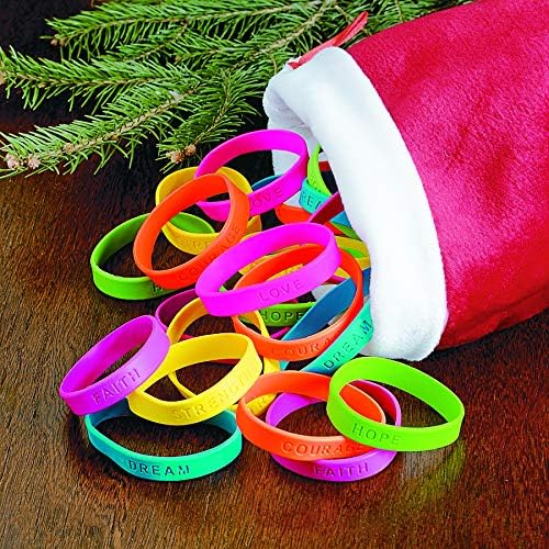 Inspirational Sayings Bracelets (24 pieces) (Assorted Colors)
