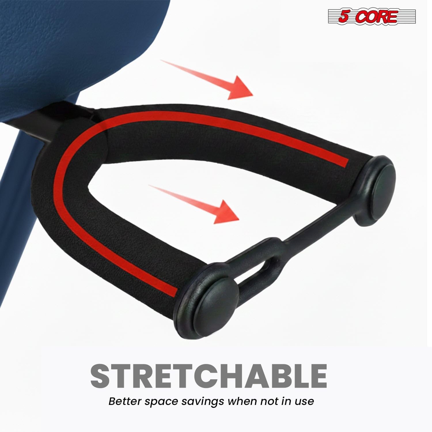 5 CORE Guitar Stool 3.15" Padded Chair Backrest Foldable Seat Foot Rest Guitar Stand for Acoustic Electric Bass Guitars Blue - GSTOOL Oval BLU Rest