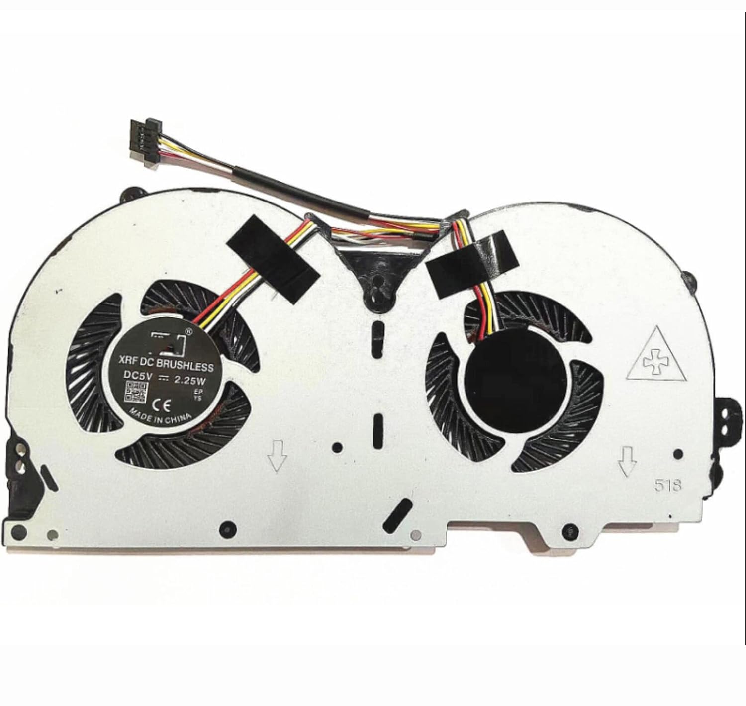 Fleshy Leaf CPU+GPU Cooling Fan Replacement for Clevo P950 P950HR P950ER T97 T96E T800 Series BS5005HS-U3E BS500HS-U3D 6-31-P95E2-101 6-31-P9502-102 DC5V 0.50A 4-Wires