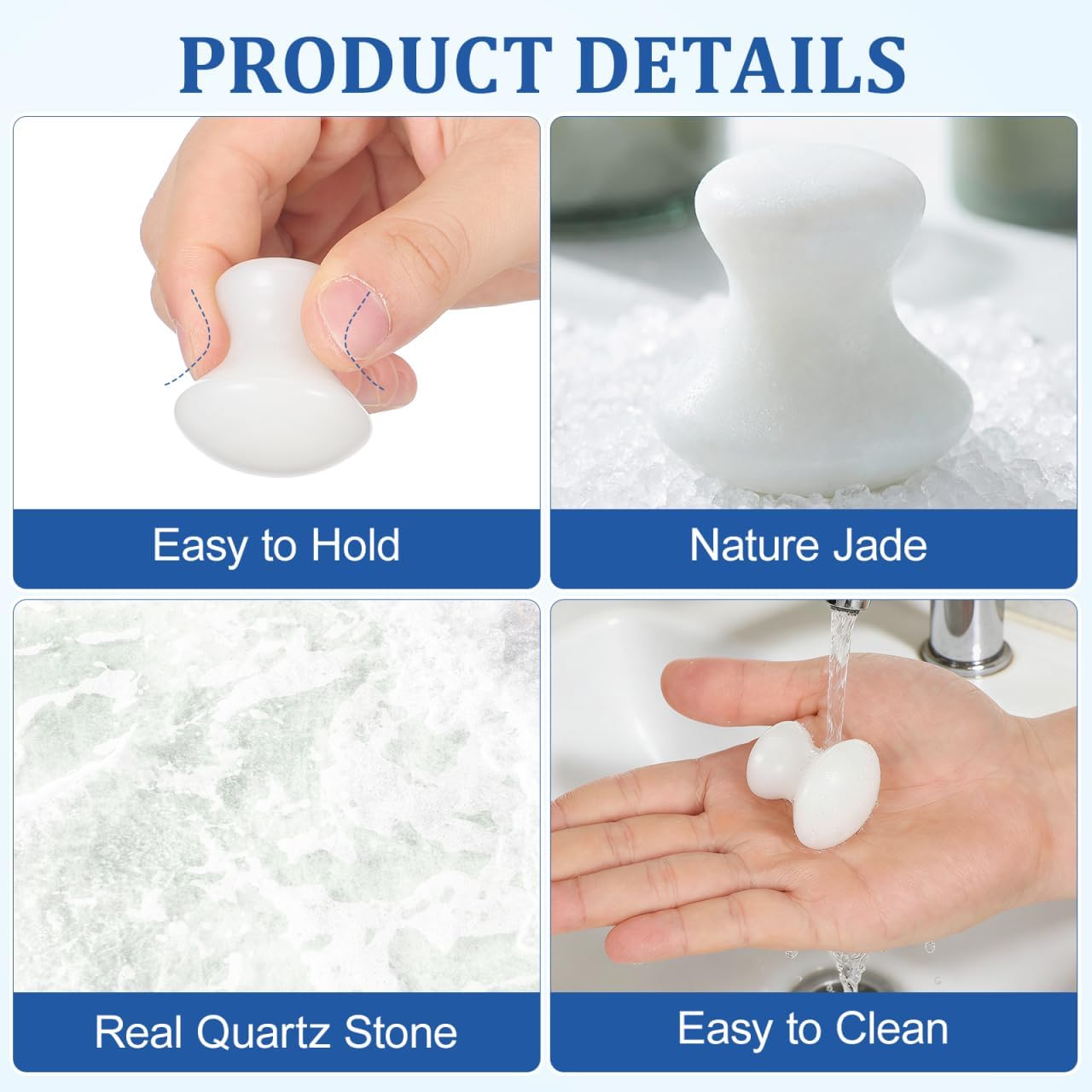 Uonlytech Jade Massage Stone Mushroom Head Massager for Home Spa Therapy Handheld Tool to Improve Circulation Reduce Soreness and Enhance Mobility 1.57X1.57X1.37 Inch