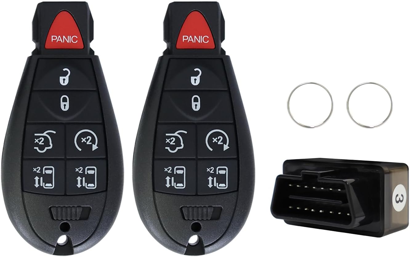 2PCS Key fob Keyless Entry Remote Key Fob Replacement Chrysler Town and Country Dodge Caravan 2008-2016 Routan, 7bottons (M3N5WY783X 433Mhz)