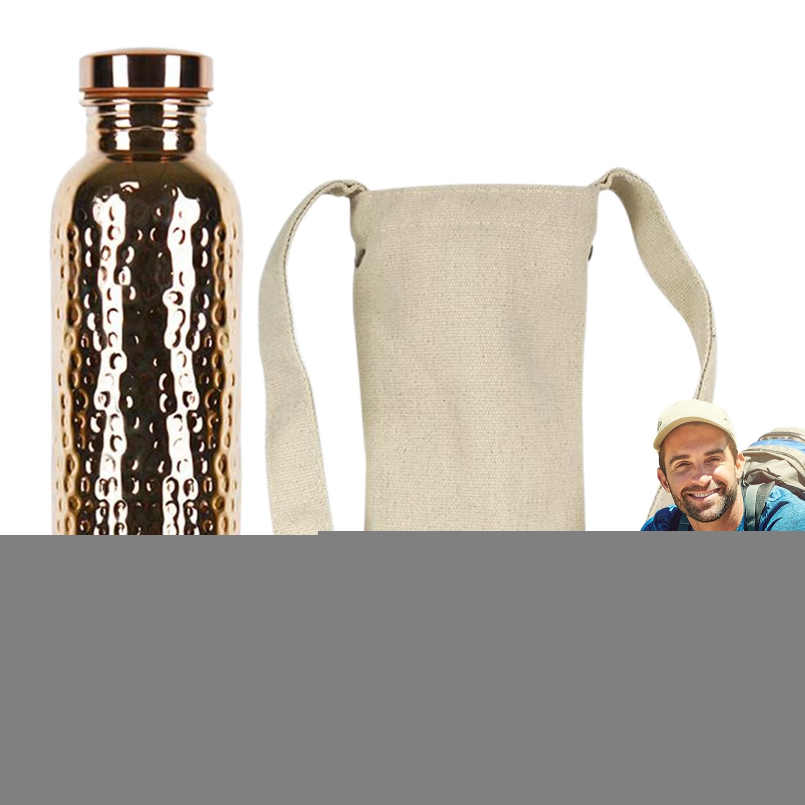 Butelka Do Picia Wykonana Z Miedzi 800 ml Szczelny I Przenośny Kubek Do | Szczelna Termiczna Butelka Na Wodę Wykonana Z Miedzi Siłownia, Kemping, Outdoor, Sport, Podróże, P
