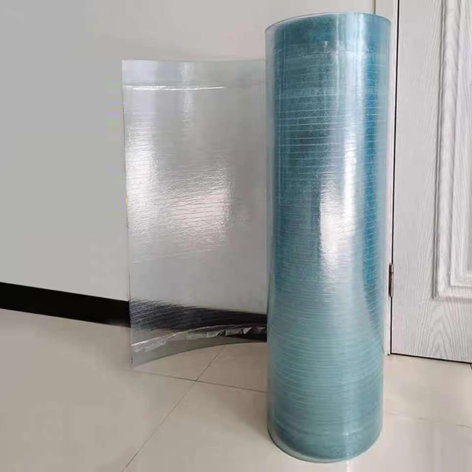 Polycarbonate Roofing Sheet Clear Glassfiber Panel, Rain-Proof for Garages, Canopies, Greenhouse,1mm,0.5X2M,1.5X30M(1.2x26m)