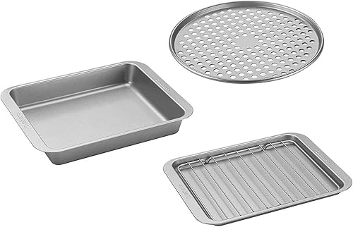Cuisinart AMB-TOB4 - Juego de 4 moldes para horno tostador, color plateado