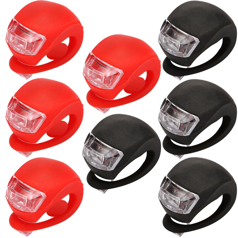 Kinderwagen Licht, 8 Stück Kinderwagenlicht Silikon, Wasserdichte LED Silikonleuchten, Kinderwagen Licht Mit 3 Leuchtfunktionen, Klippbare Tragbare Warnlichter Für Joggen Rucksack Hundegeschirr