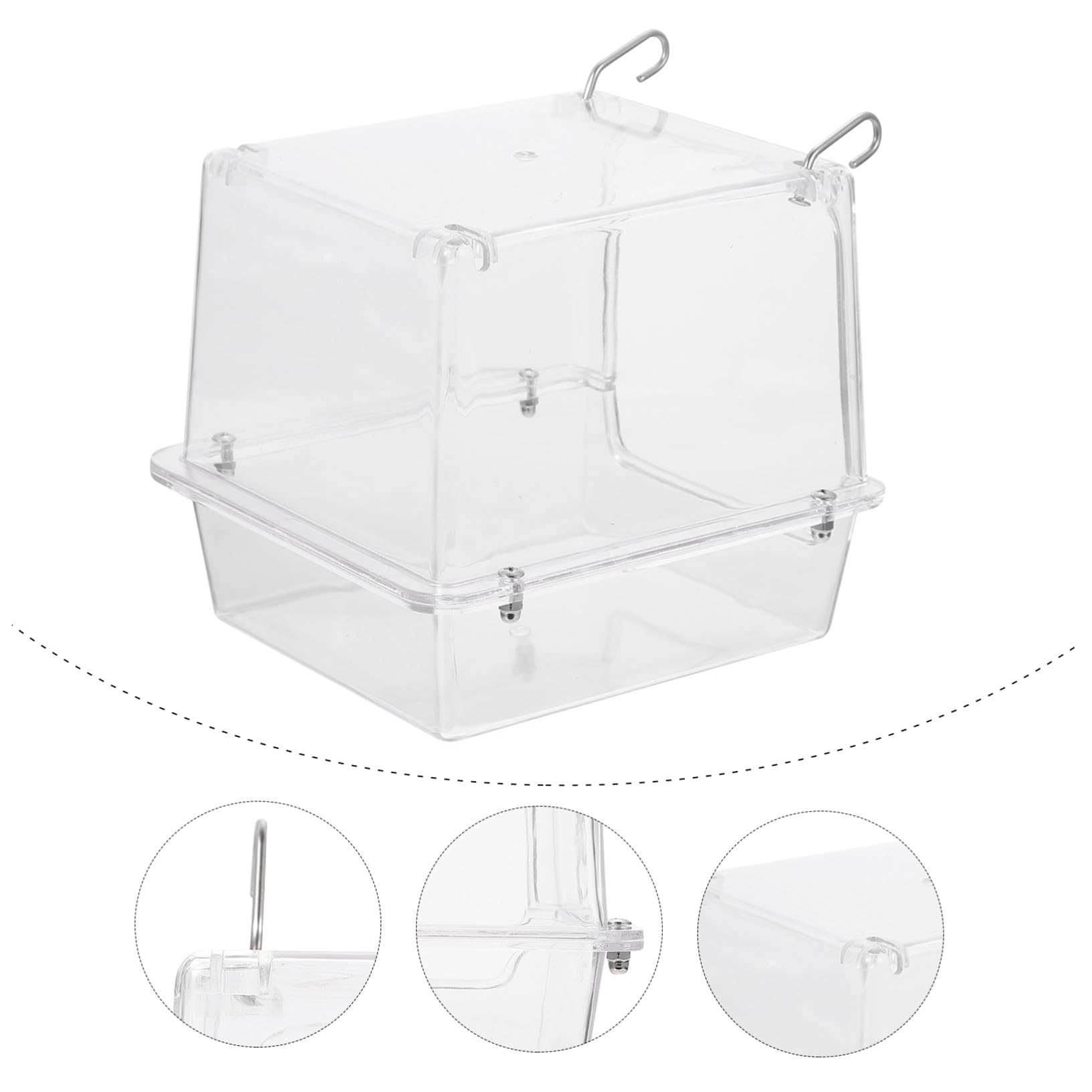 Vogelbadewanne aus Acryl mit Hängendem Design zur Hitzeableitung Geeignet für Käfige Kleiner und Mittlerer Vögel Wie Papageien und Sittiche
