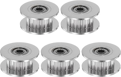 Miniatura 43 de HARFINGTON 5pcs 2GT Polea tensora 20 dientes 0.157 in diámetro 0.709 in diámetro correa de aluminio para 0.236 in ancho cinturón 3D impresora CNC