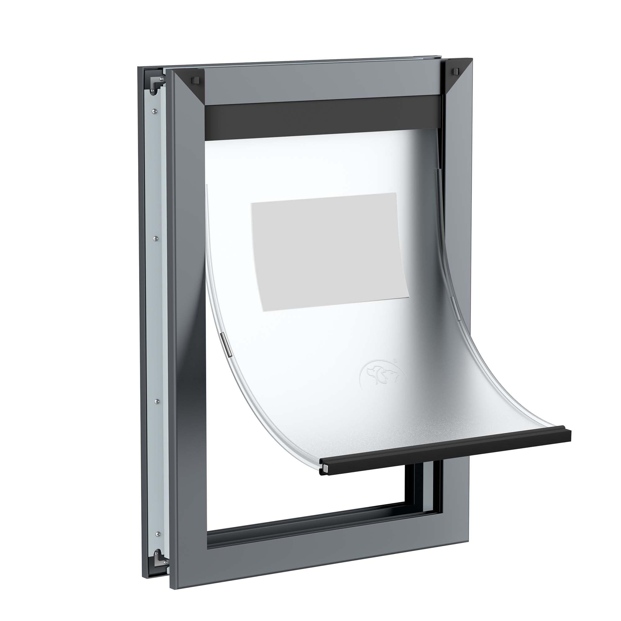 Smoky Gray Dog Doors for Dogs with Magnetic Flap, Rugged Aluminum Frame Doggie Doors for Medium, Large, and X-Large Dogs