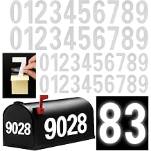 Reflective Mailbox Numbers for Outside, 40 Pcs Vinyl Waterproof White Mailbox Numbers Stickers, 3 Inch and 4 Inch Strong Self-Adhesive House Adress Numbers for Mailbox Door Signs Trucks
