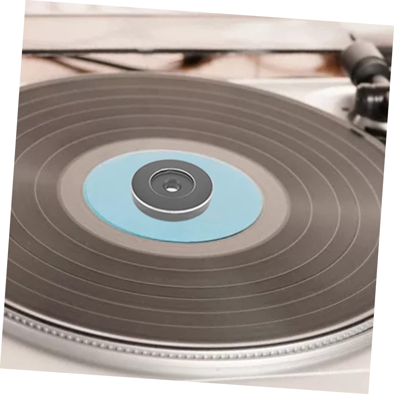 BESTonZON Metallo Nero 5 Pezzi 45 Cupola Del Giradischi in Vinile Adattatore Per Giradischi Disco in Vinile Da 7 Pollici Adattatore Per Da 7 Pollici Buco Alluminio Metallo