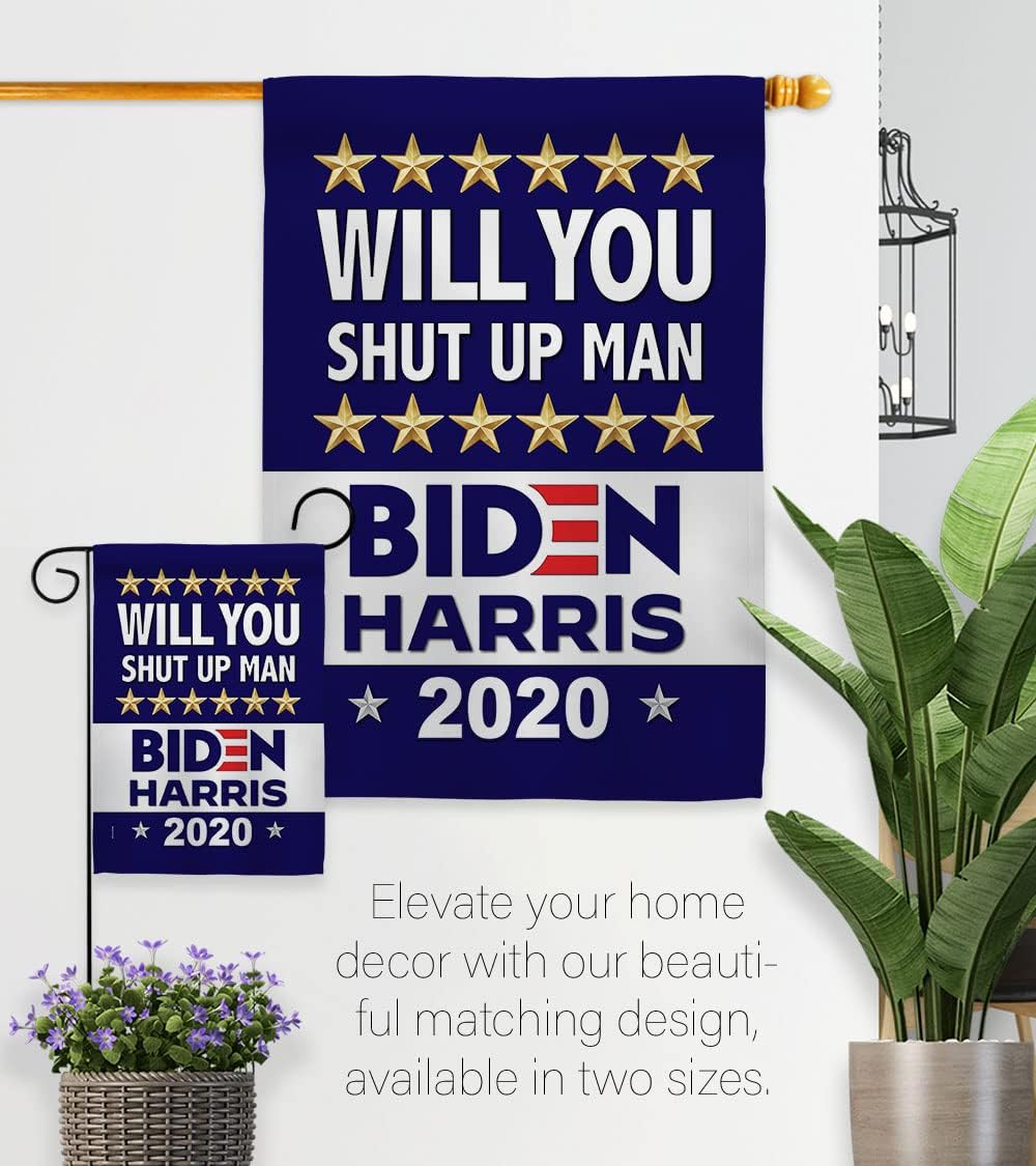 Biden Harris Flag Shut Up Man Garden House Flag Set Patriotic Vote President Democrat Republican Tea Party United State Election Decoration Banner Small Yard Gift Double-Sided, Made in USA