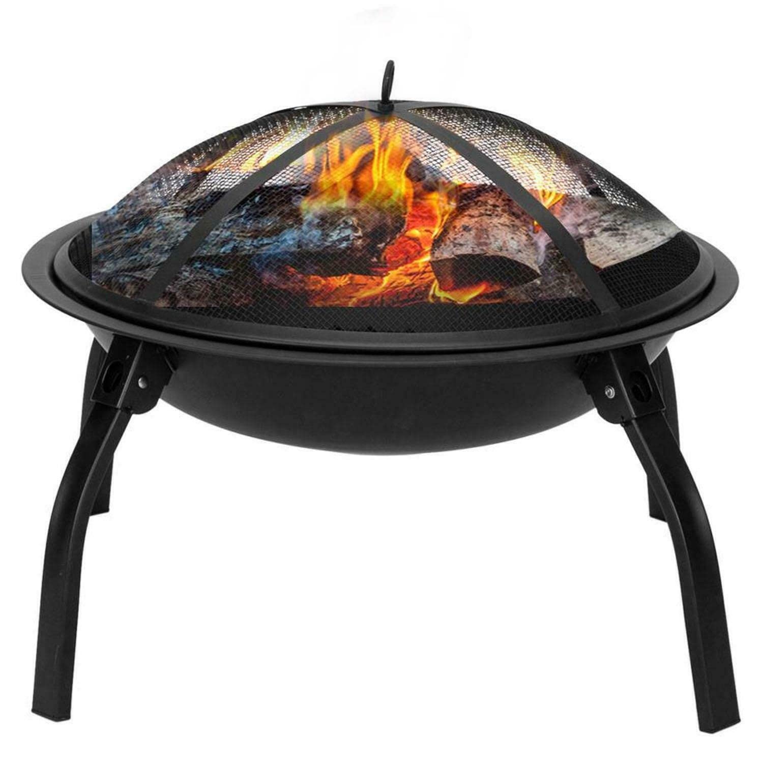 Okrągły duży stalowy palenisko składany ogród Patio Camping grzejnik palnik grill grill