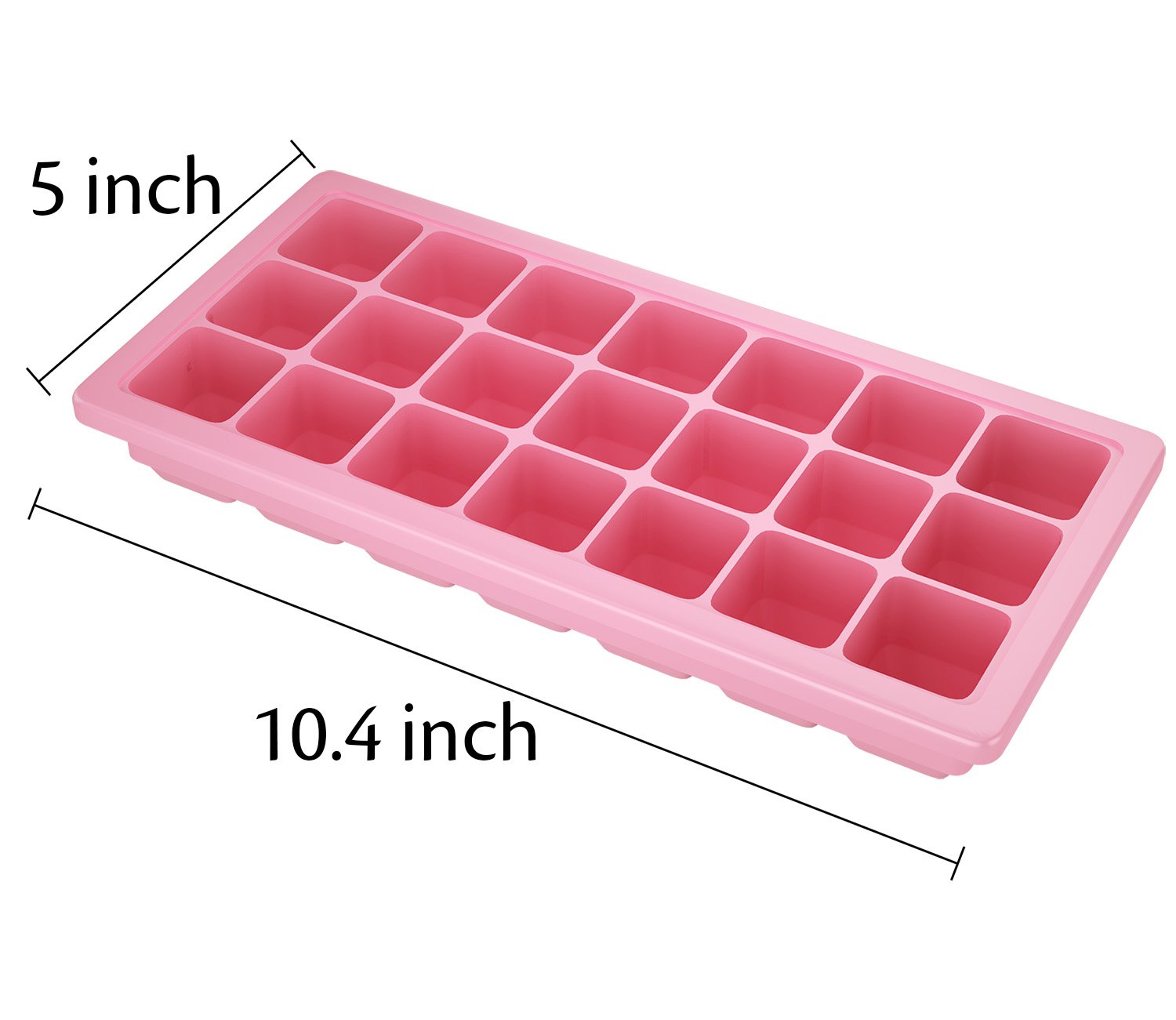 3 Pack Silicone Ice Cube Tray with Lid, Korlon Reusable Ice Cube Trays