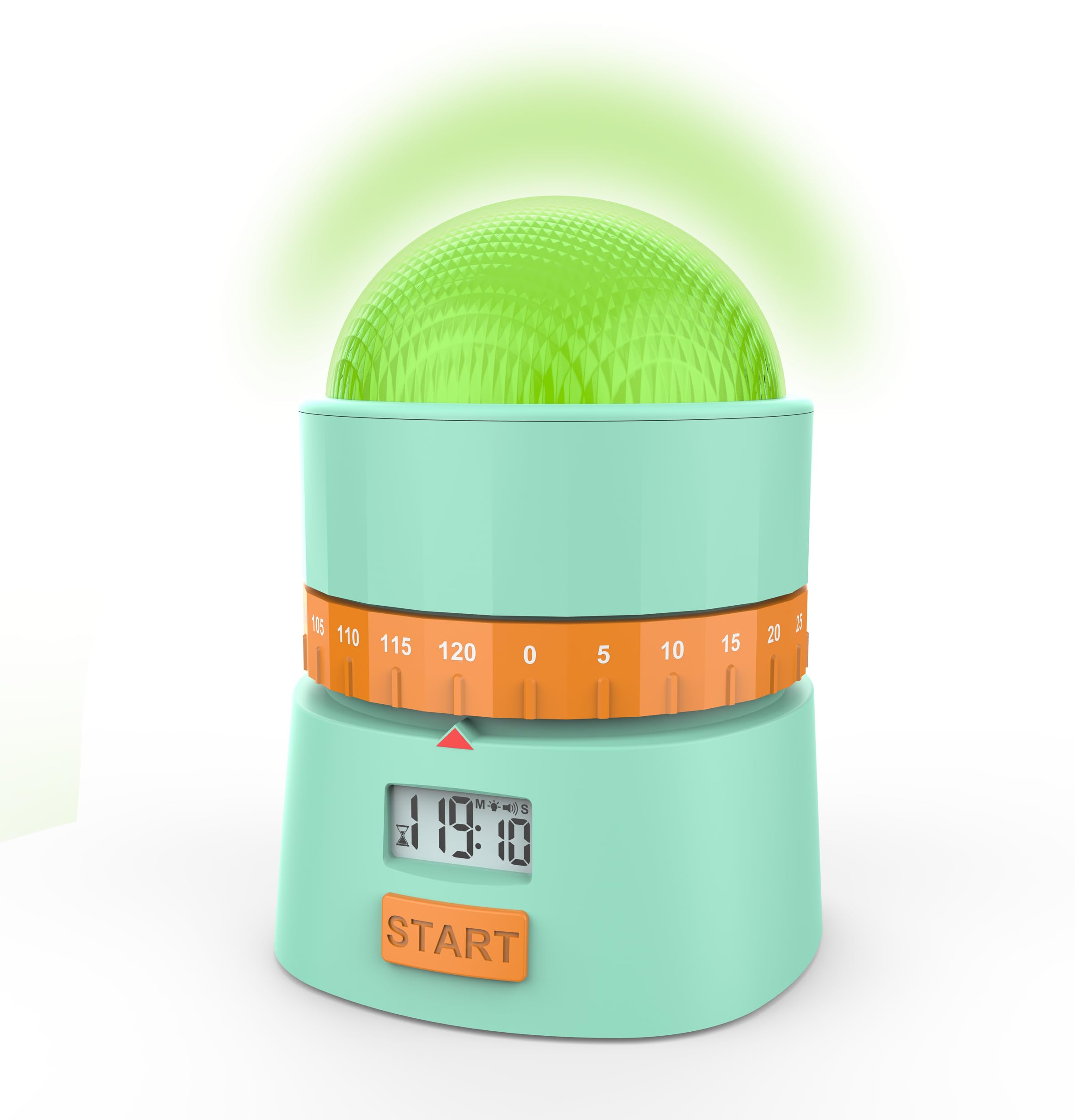 Miraval Lernzeit Timer mit Ampelsystem, Digitaler Lerntimer 0-120 Minuten, Mint-Grün, LCD Display, Akustische und Visuelle Warnung, für Schule, Hausaufgaben und Konzentrationsphasen
