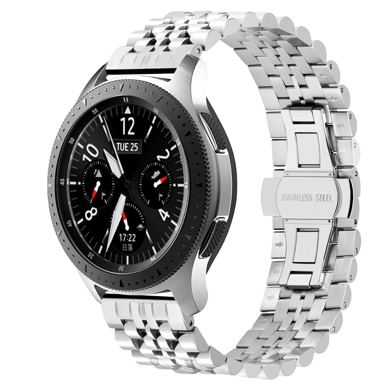 Bracelet 22mm Acier Inoxydable Argent avec système libération rapide - 8
