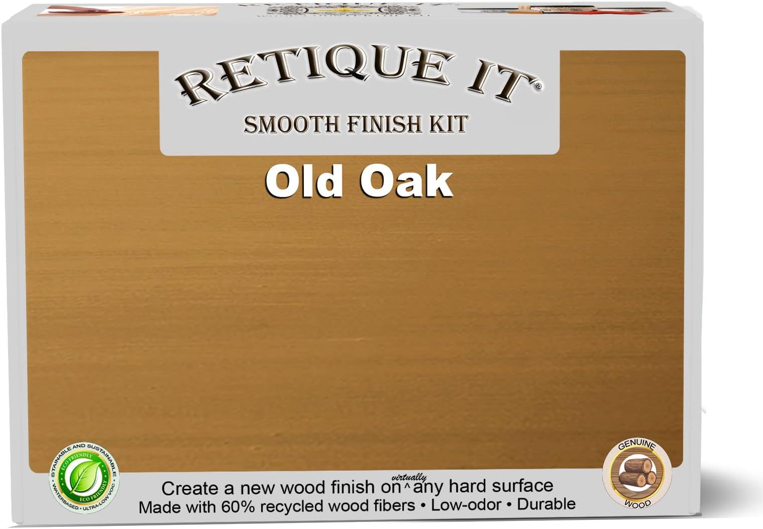 Gel Stain Liquid Wood Kits by Retique It - Real Paintable Wood. Great Companion to Chalk Finish Paint, Milk Paint, Furniture Paint. (2X Double (100 sq ft), Brushed Finish, 55 Old Oak)