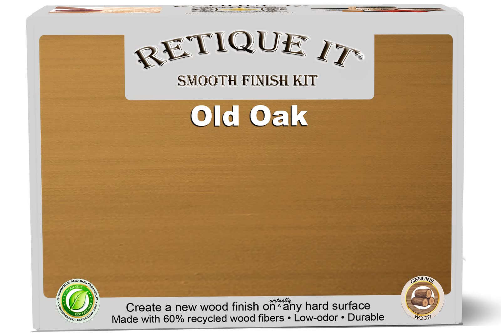 Retique It Gel Stain Liquid Wood Kits Real Paintable Wood. Great Companion to Chalk Finish Paint, Milk Paint, Furniture Paint. (2X Double (100 sq ft), Brushed Finish, 55 Old Oak)