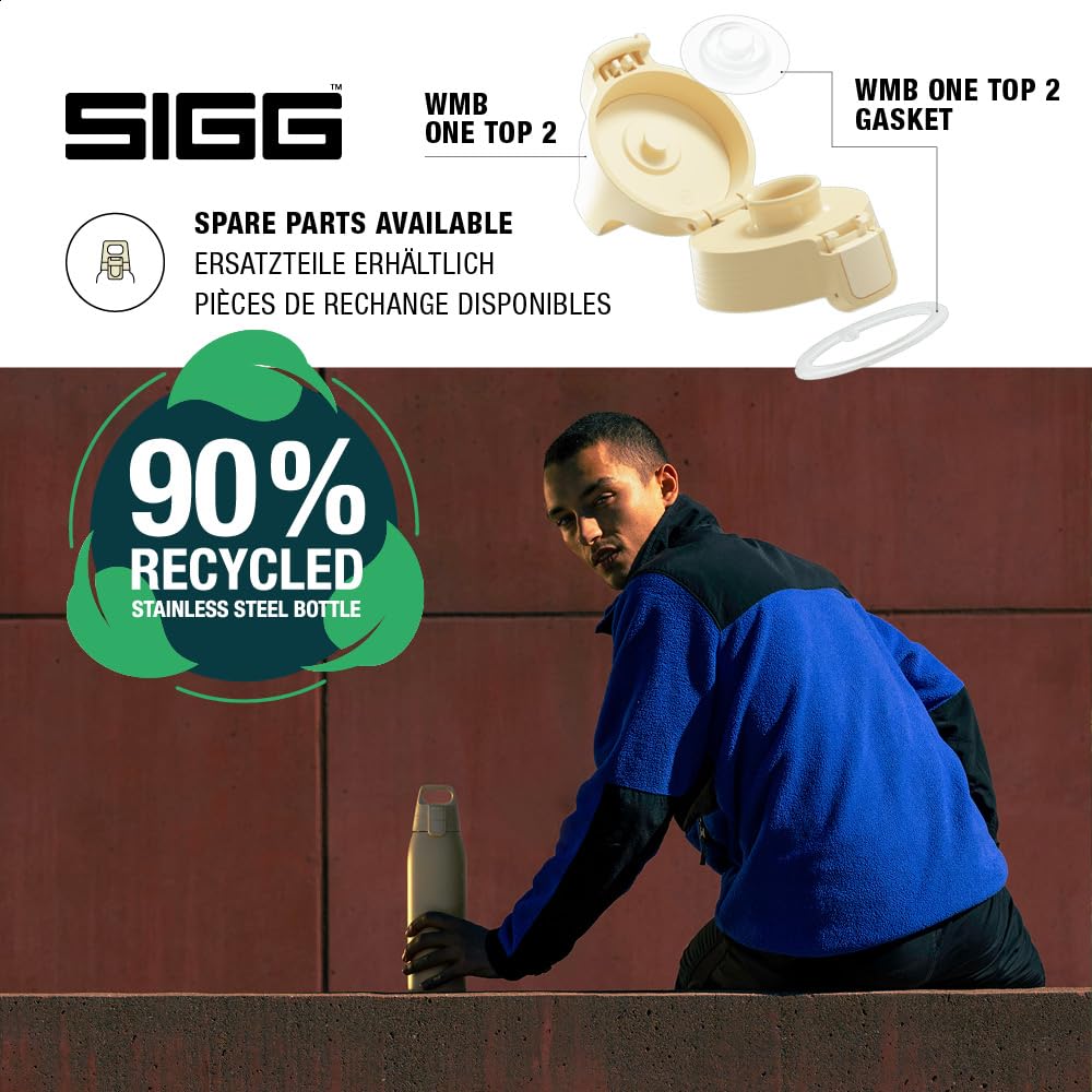 SIGG - Gourde Isotherme 1L - Shield Therm One Opti Yellow - Rando, Fitness, Yoga - Convient Aux Boissons Gazeuses - Étanche - Passe Au Lave Vaisselle - Sans BPA - Acier Inoxydable 90% Recyclé - Jaune