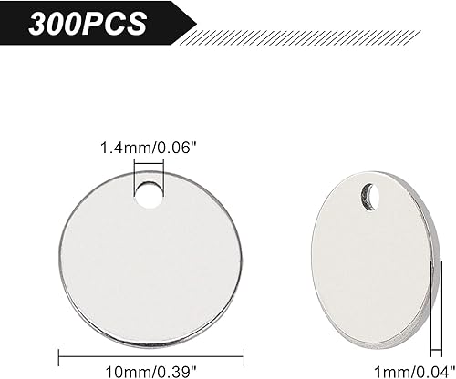 Miniatura 5 de UNICRAFTALE Encantos de acero inoxidable estampado en blanco etiqueta encantos colgantes redondos planos para la fabricación de joyas