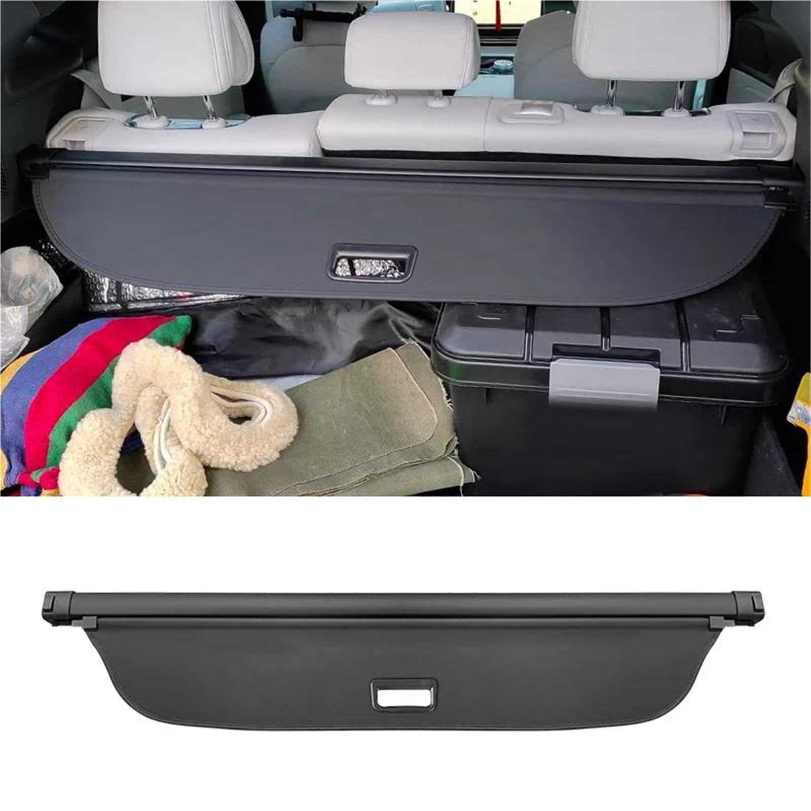 Generico Posteriore Tronco Privacy Cappelliera per Volvo V70 XC70 2007-2016 Retrattile Bagagliaio Cargo Copertura Nero Impermeabile Rimovibile Scudo Privacy Accessori Auto(Pelle)