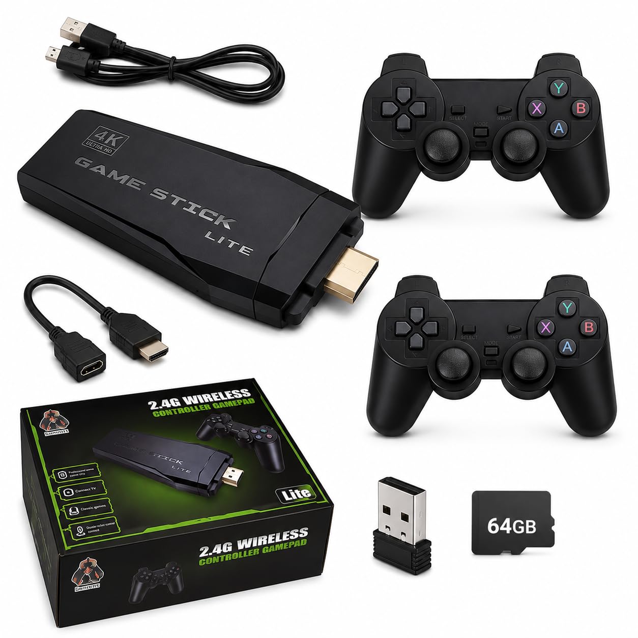 M8 Game Stick 4K HD Output 20000 3D Games 64GB Mini Small Box TV Gaming Consola M8 Retro Video Game Console
