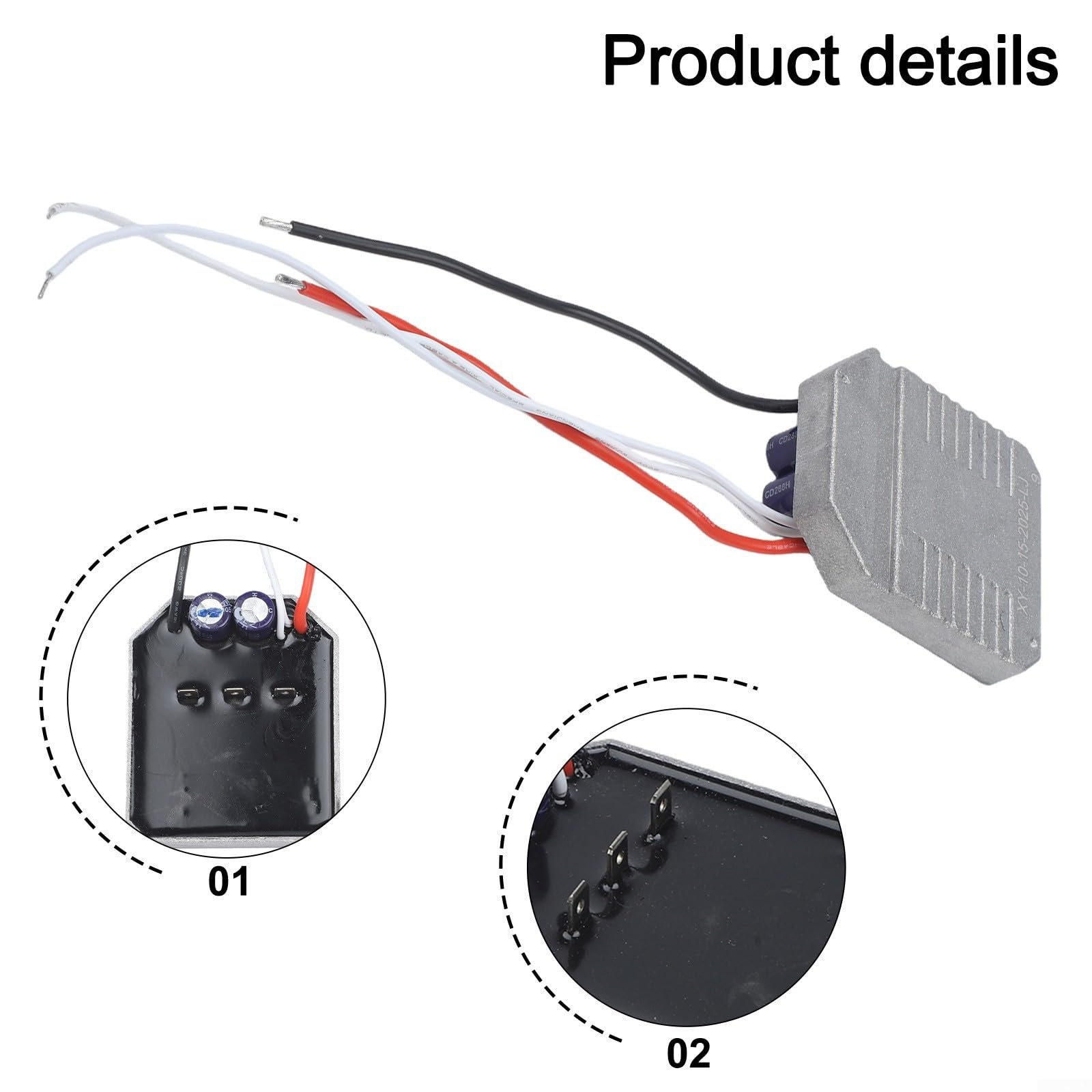 Scheda di controllo motosega a batteria 55 A 21 V 60x50x7 mm nero
