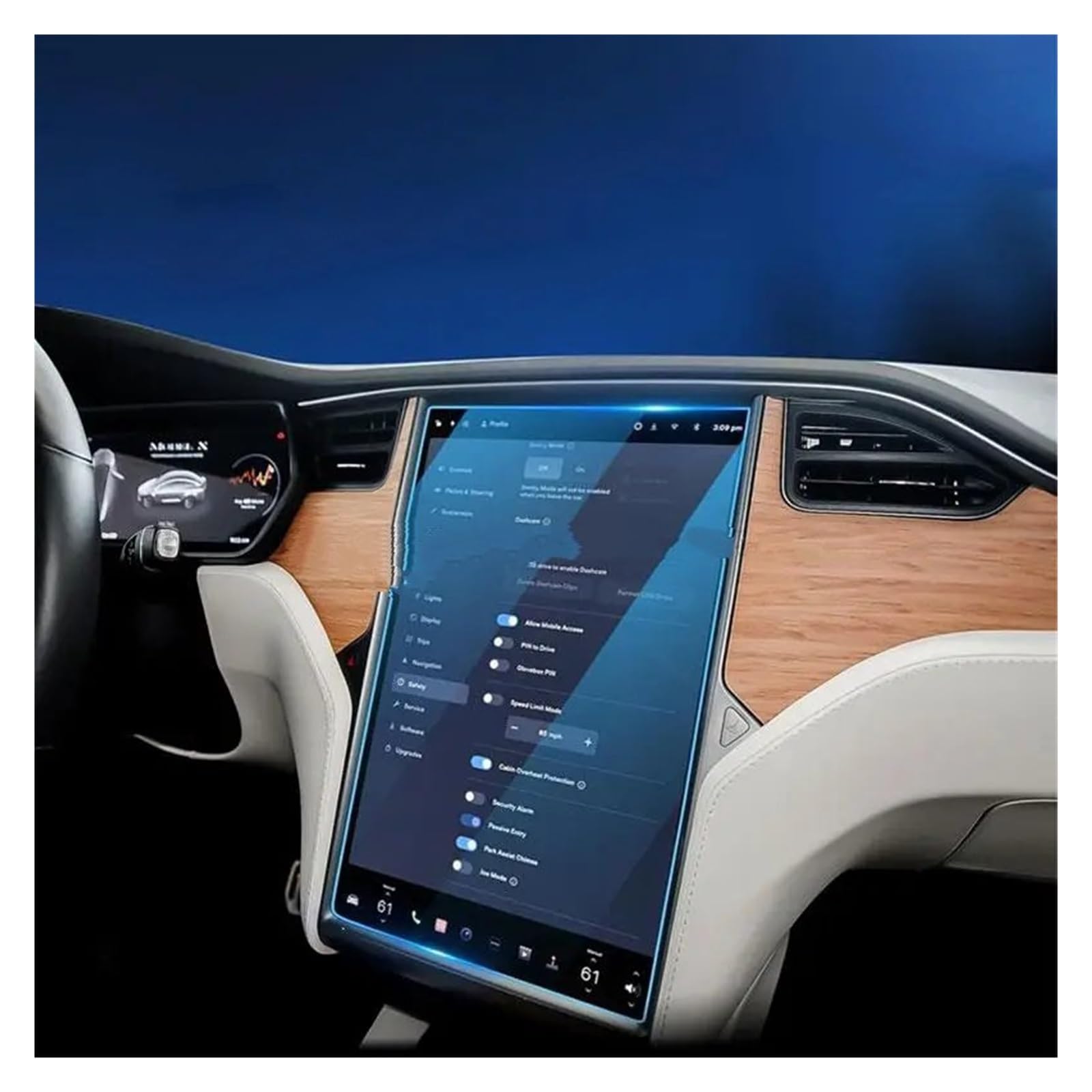Osłona ekranu nawigacji samochodowej do Tesla do modelu S X 17 cali samochód nawigacja GPS radio odporne na zarysowania akcesoria osłona ekranu ze szkła hartowanego