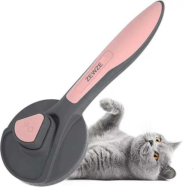 Brosse à Chat Autonettoyante ZEWZE - Ergonomique et Douce pour Animaux