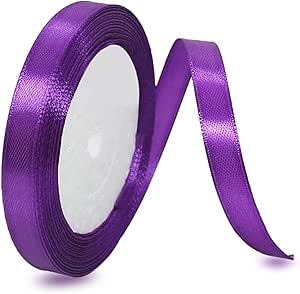 Purple Ribbon 10mm x 23 Meters, Purple Satin Fabric Ribbons for Gift ...