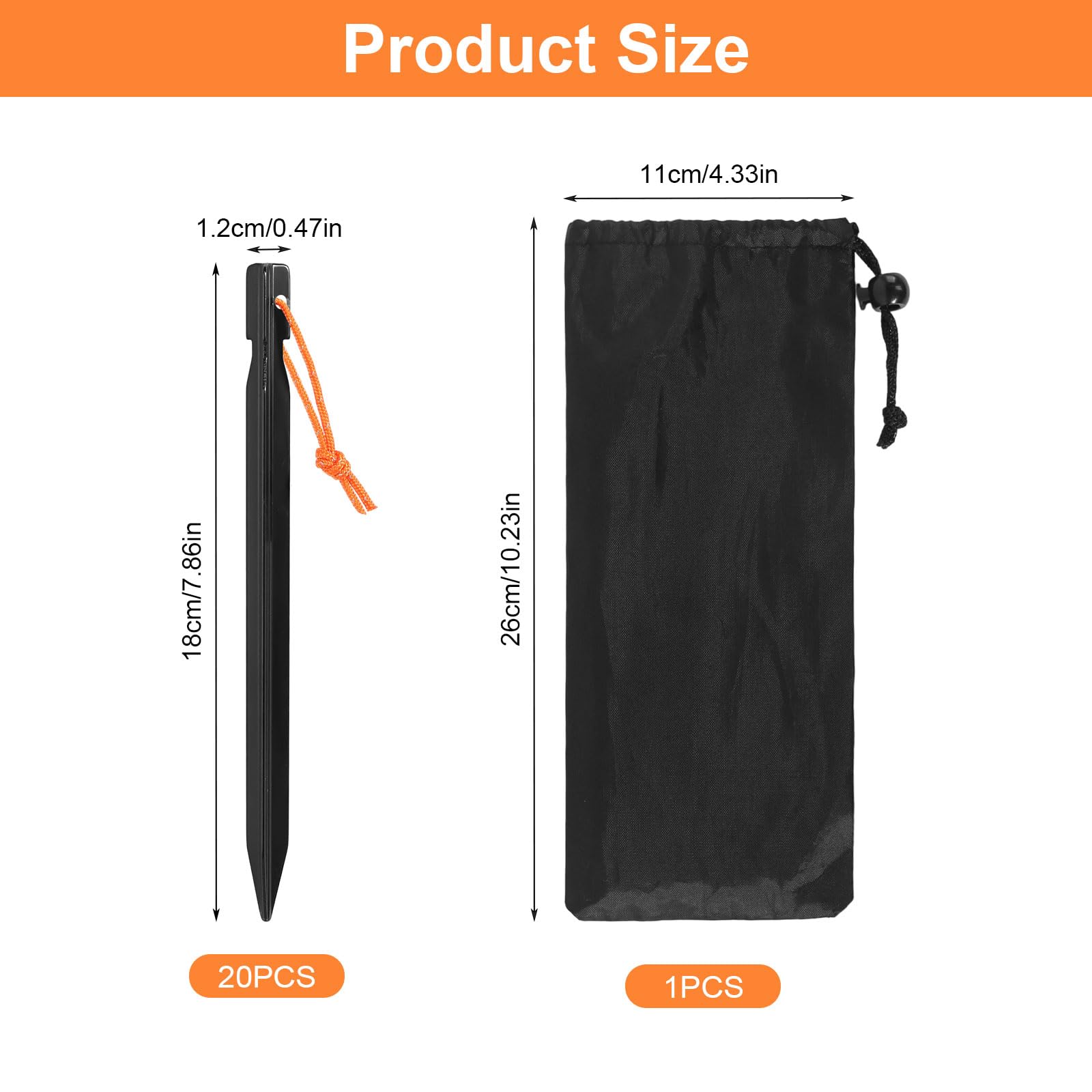 20 piquetas de aluminio para tienda de campaña, 18 cm en forma de Y, estables, ultraligeras, resistentes y resistentes, para camping, para lona de tienda de campaña